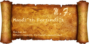 Masáth Fortunát névjegykártya